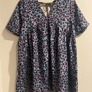 Leopard Print V-Neck Dress